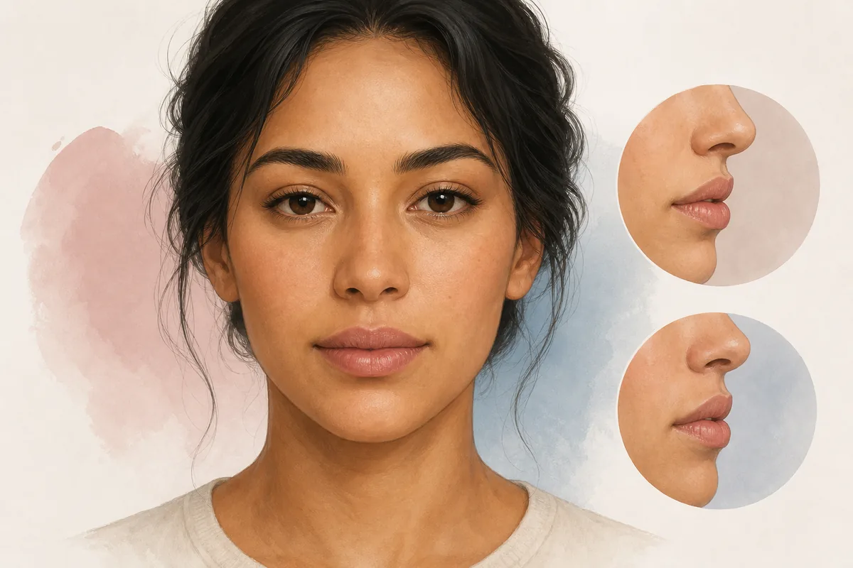 Visueller Leitfaden für asymmetrische Lippen