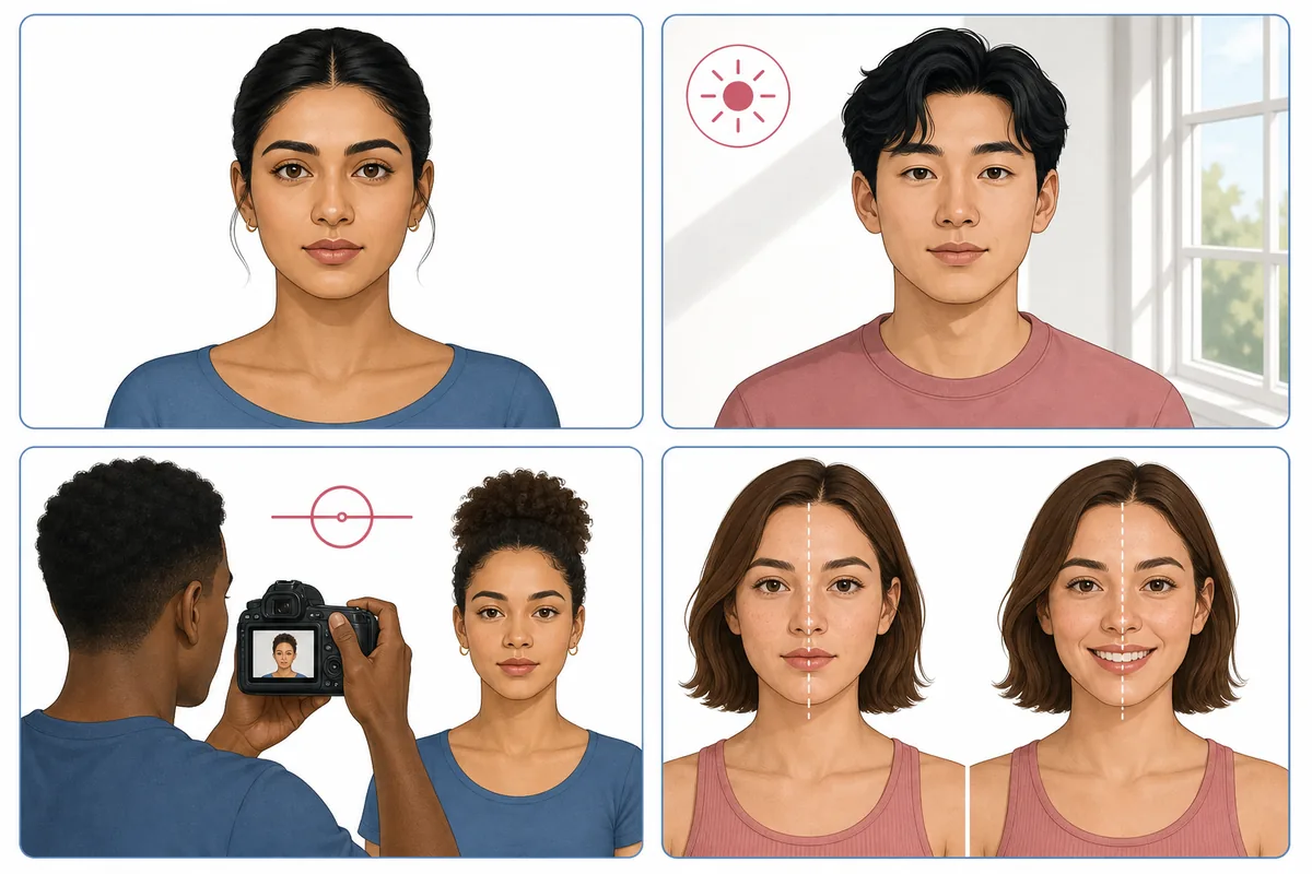 Foto-Setup zur Prüfung asymmetrischer Lippen