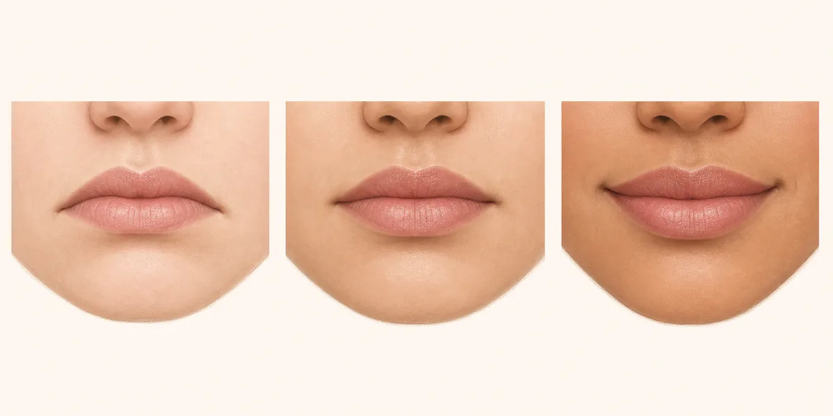 comparison of downturned, neutral and upturned lip corners