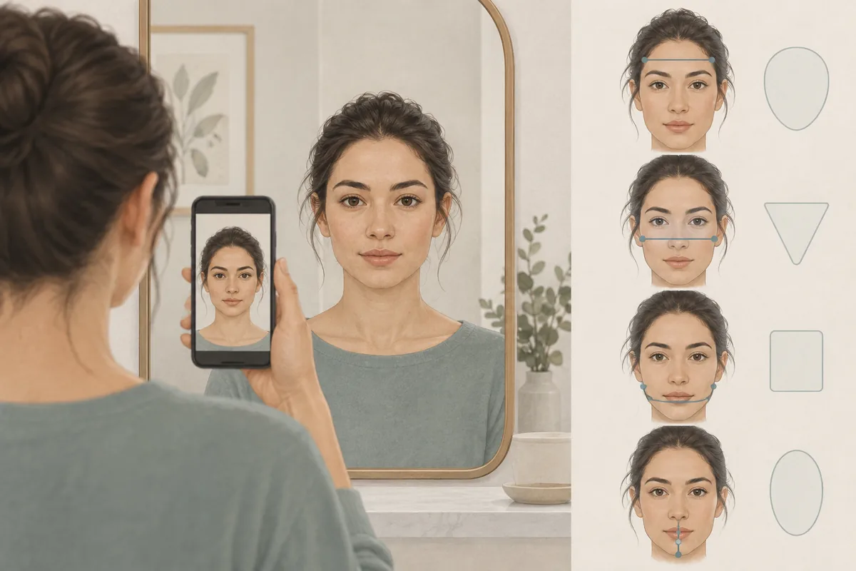 Preparación de una foto frontal para comprobar las proporciones del rostro